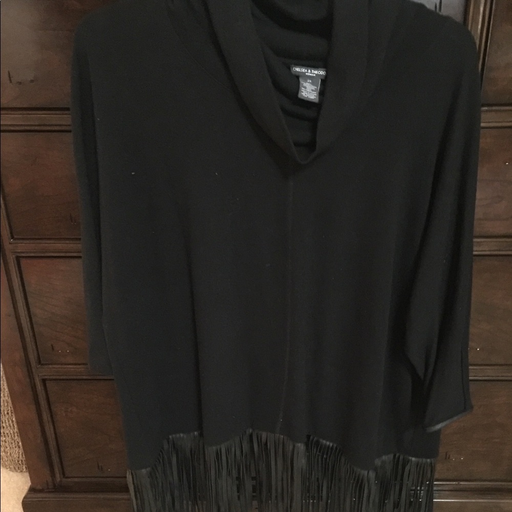 Chelsea and Theodore fringed sweater